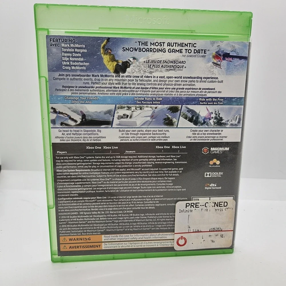 Mark‎ McMorris Infinite Air Xbox One – Complete w/ Case & Disc